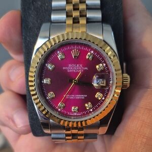 Rare! 36mm Oyster Perpetual Datejust With Jubilee Bracelet  - Gold and Red